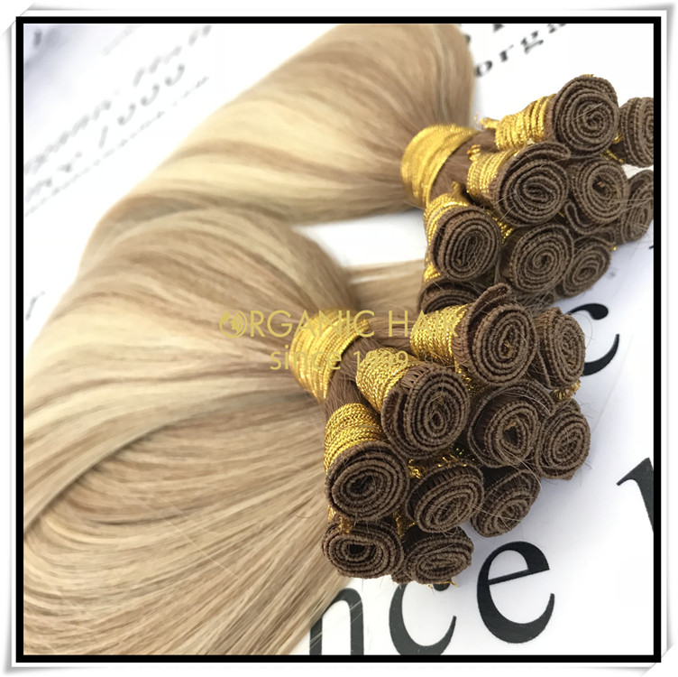 Human hair full cuticle double drawn piano color C012